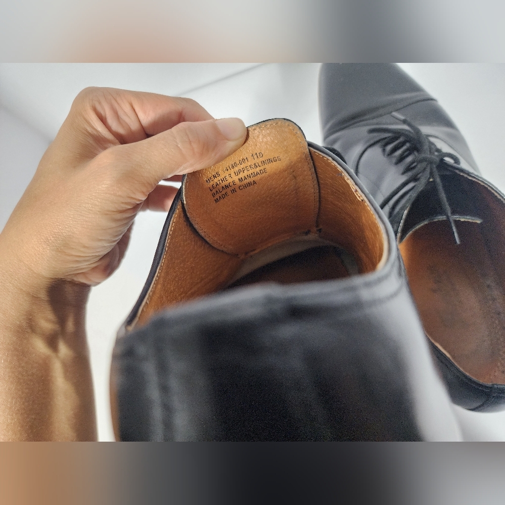 Florsheim Mens 11 Corbetta CapToe Oxford Black Leather classic formal work event - Picture 12 of 13